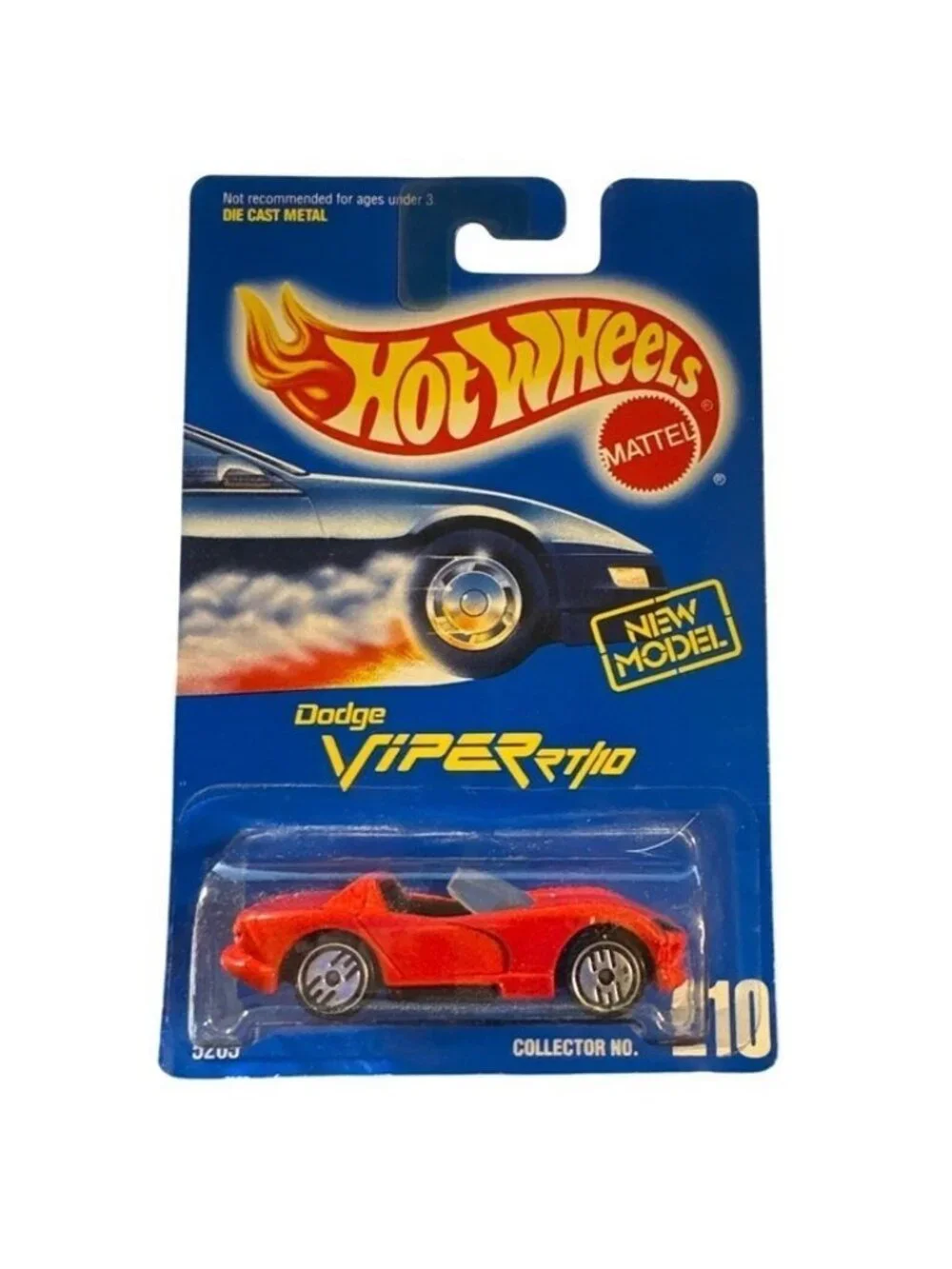 Vintage Hot Wheel Die Cast 1993 Dodge Viper RT/10 Collector No. 210 Red Car NEW
